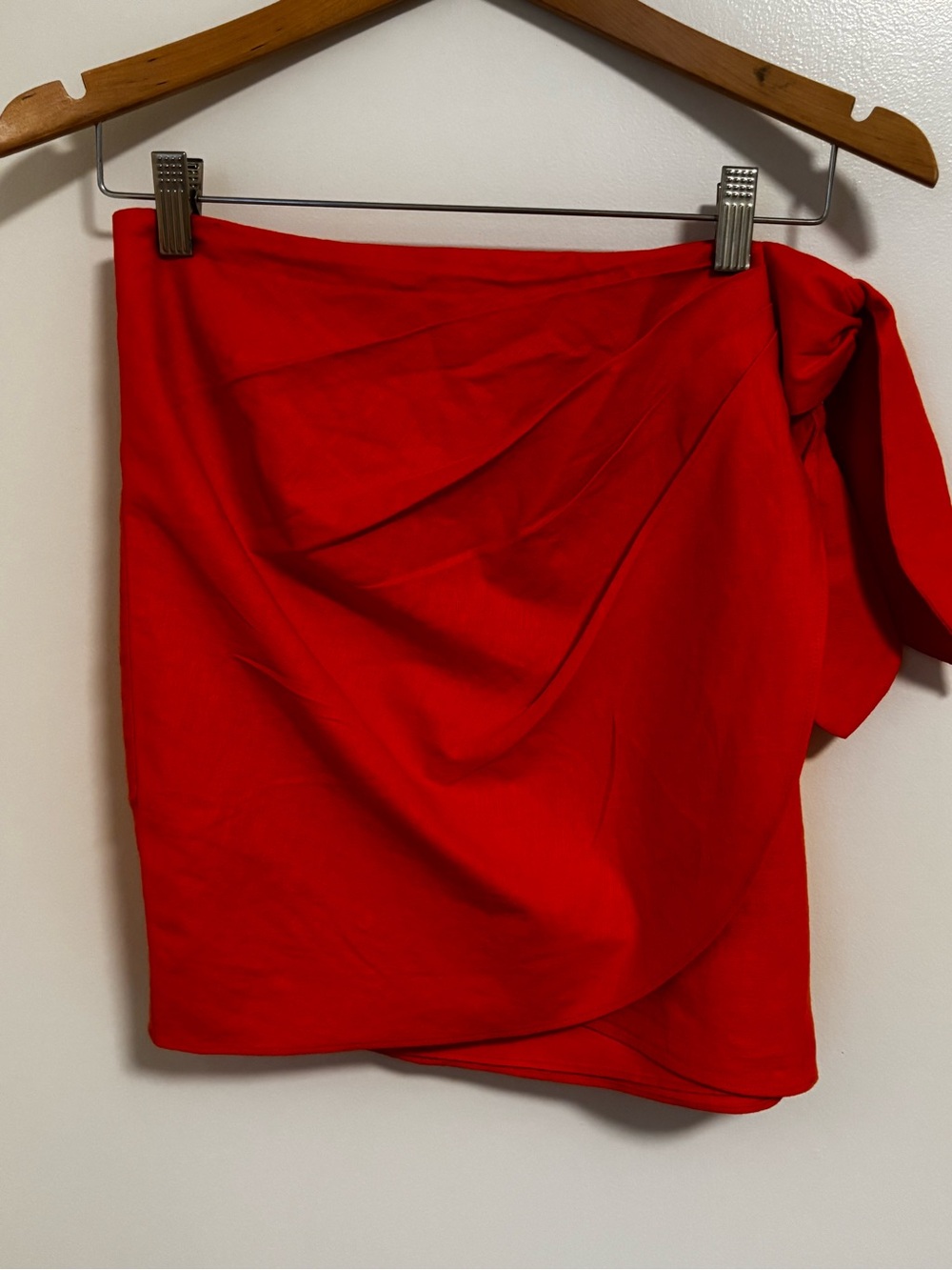Significant Other Coral Orange  Draped Wrap Mini Skirt
